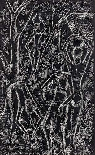 Untitled (Village Scene) de Senaka Senanayake, Obra en papel a la venta en Singulart