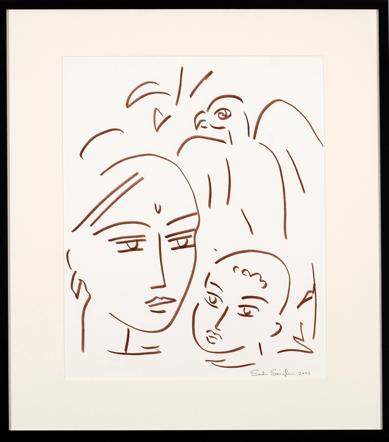 Untitled (Mother and Child) Senaka Senanayake Werk auf Papier zu verkaufen