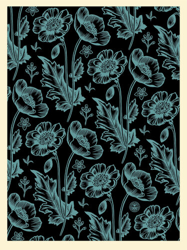 Sedation in Bloom (black & blue) von Shepard Fairey, Druck kaufen auf Singulart