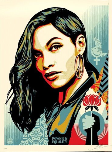 Power & Equality : FLOWER von Shepard Fairey, Druck kaufen auf Singulart