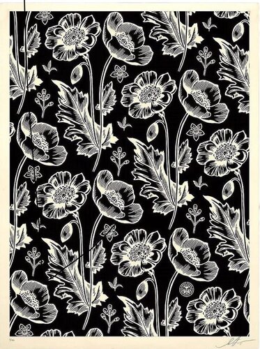 Sedation in Bloom (Black & White) van Shepard Fairey, Afdruk te koop op Singulart