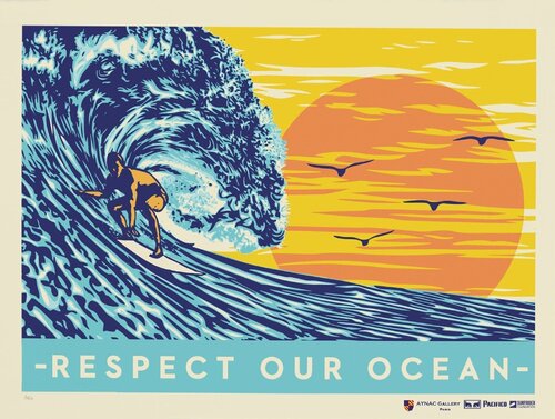 RESPECT OUR OCEAN van Shepard Fairey, Afdruk te koop op Singulart