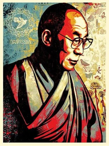 DALAÏ LAMA Compassion by Shepard Fairey, Print for Sale on Singulart