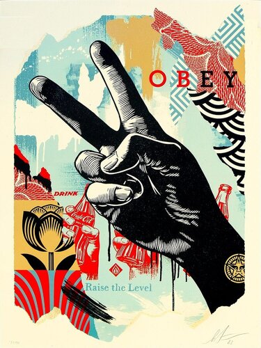 Raise The Level (Peace) van Shepard Fairey, Afdruk te koop op Singulart