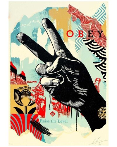 Raise the Level (Peace) von Shepard Fairey, Druck kaufen auf Singulart