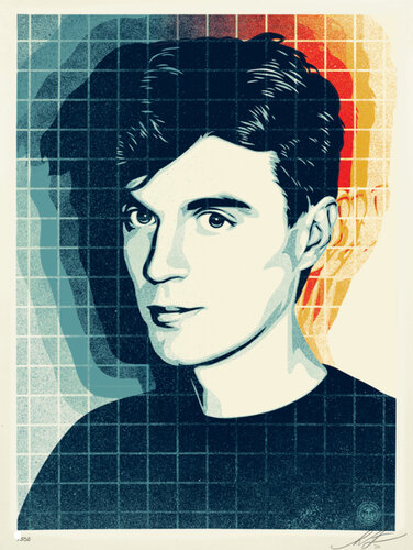 Overloading the Grid (David Byrne) (Talking Heads, Punk Rock, Creativity, Innovation) van Shepard Fairey, Afdruk te koop op Singulart
