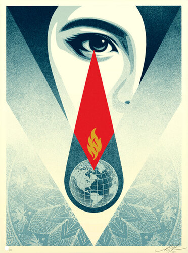 Tear Flame (Mother Earth, Rebellious, Defiant, Guilt, When you dis your mother, you dis yourself) by Shepard Fairey, Print for Sale on Singulart