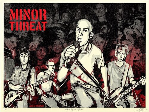 Just a Minor Threat (Hardcore, Punk Rock, Skateboarding, D.I.Y. Culture, Energy, Outspoken) von Shepard Fairey, Druck kaufen auf Singulart