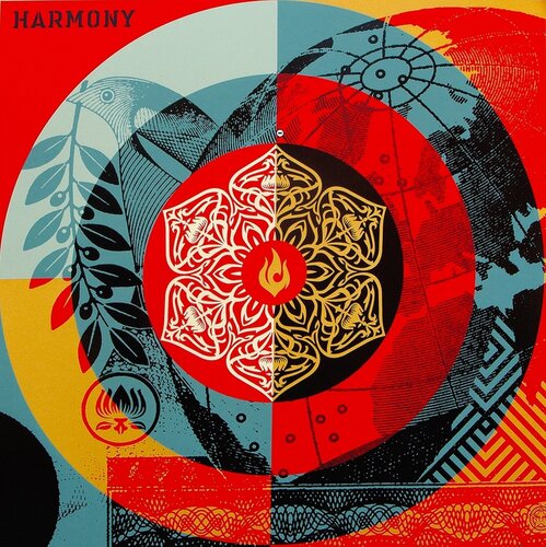 Global Harmony (Mandala, Harmony, Wholeness, Unified Global Perspective) by Shepard Fairey, 인쇄 for Sale on Singulart