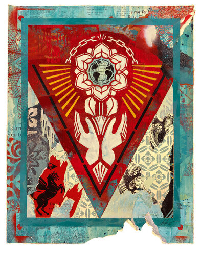 Respect and Justice Study (Red/Blue) di Shepard Fairey, Altri media in vendita su Singulart