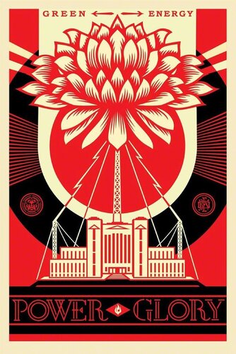 Green power poster di Shepard Fairey, Stampa in vendita su Singulart