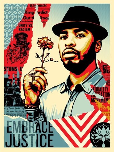 Embrace Justice par Shepard Fairey, Édition en vente sur Singulart
