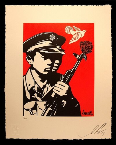 CHINESE SOLDIERS LETTERPRESS par Shepard Fairey, Édition en vente sur Singulart