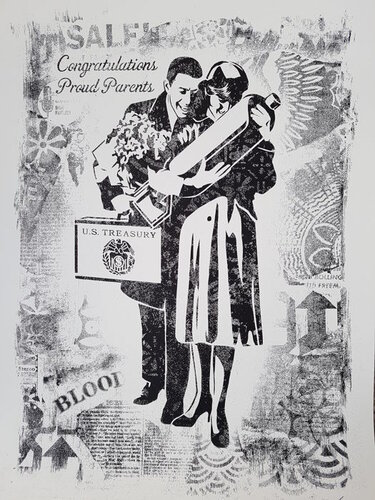 Proud Parents(Stencil Series ) par Shepard Fairey, Édition en vente sur Singulart
