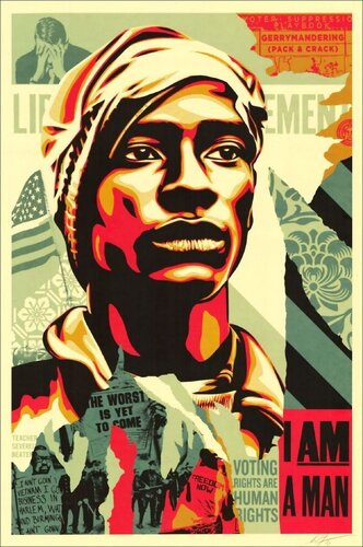 I am a man par Shepard Fairey, Œuvre sur papier en vente sur Singulart