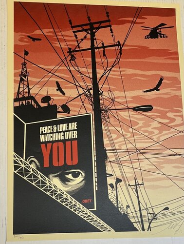 Big Brother City (Limited edition screenprint from 2007) van Shepard Fairey, Afdruk te koop op Singulart