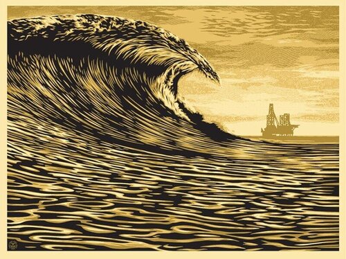 THIS NEW WAVE IS A LITTLE SLICK FOR MY TASTE van Shepard Fairey, Afdruk te koop op Singulart