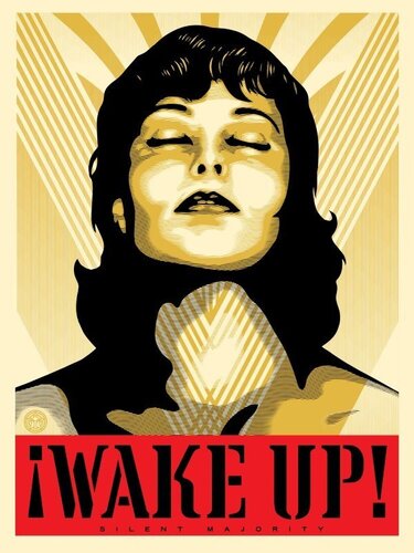Wake Up! ( Cream) van Shepard Fairey, Afdruk te koop op Singulart