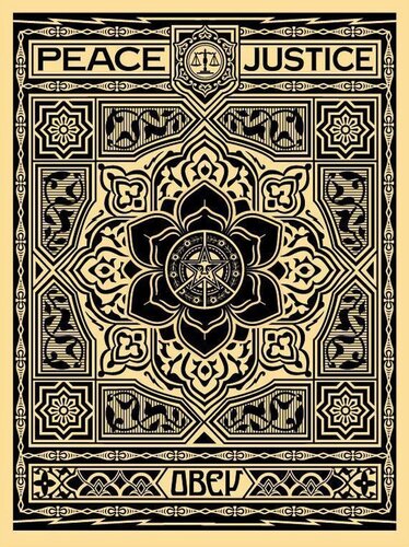 OBEY - Peace & Justice Ornament [Black] van Shepard Fairey, Afdruk te koop op Singulart
