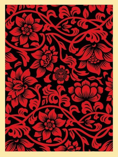 Floral Takeover (red/black) van Shepard Fairey, Afdruk te koop op Singulart
