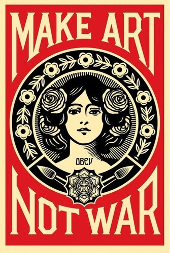 Make Art Not War van Shepard Fairey, Afdruk te koop op Singulart