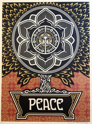 Shepard Fairey Peace Tree Golden Edition Artist Proof van Shepard Fairey, Afdruk te koop op Singulart