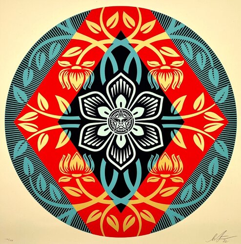 Obey Diamond Flower Round van Shepard Fairey, Afdruk te koop op Singulart