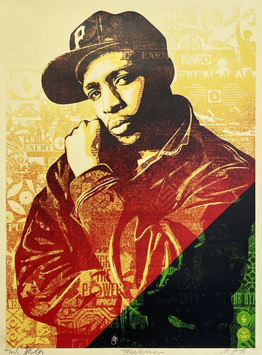 Chuck D: Black Steel' (Subliminal) par Shepard Fairey, Édition en vente sur Singulart