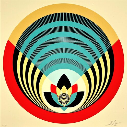Obey Radiant Lotus (Round) par Shepard Fairey, Édition en vente sur Singulart