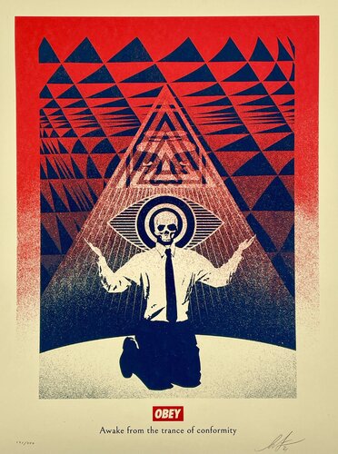 Obey Conformity Trance (Red) par Shepard Fairey, Édition en vente sur Singulart