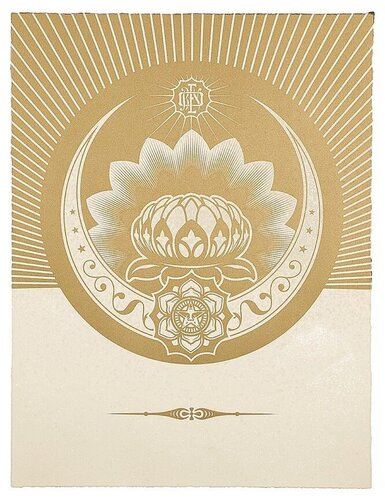 Obey Lotus Crescent (Gold) par Shepard Fairey, Édition en vente sur Singulart