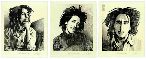 Bob Marley set of 3 par Shepard Fairey, Édition en vente sur Singulart