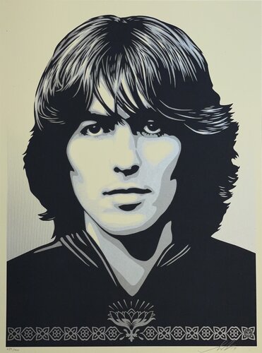 Poster For George Harrison Shepard Fairey Silkscreen Print Obey The Beatles Contemporary par Shepard Fairey, Édition en vente sur Singulart