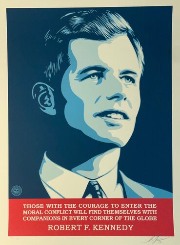 Robert F. Kennedy Silkscreen Print by Shepard Fairey Contemporary Art Politics di Shepard Fairey, Stampa in vendita su Singulart