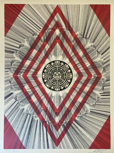 Shepard Fairey KAI & SUNNY Collaboration Flower Diamond Screen Print Street Art Obey Giant di Shepard Fairey, Stampa in vendita su Singulart