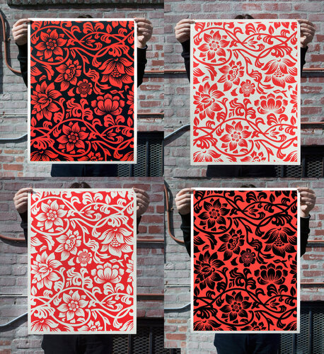 Floral Takeover Set of 4 Prints van Shepard Fairey, Afdruk te koop op Singulart