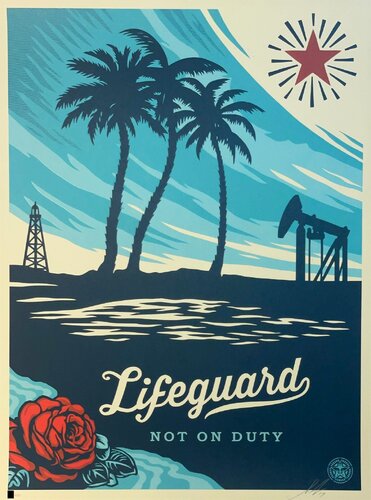 Shepard Fairey Lifeguard Not on Duty Screenprint Contemporary Street Art van Shepard Fairey, Afdruk te koop op Singulart