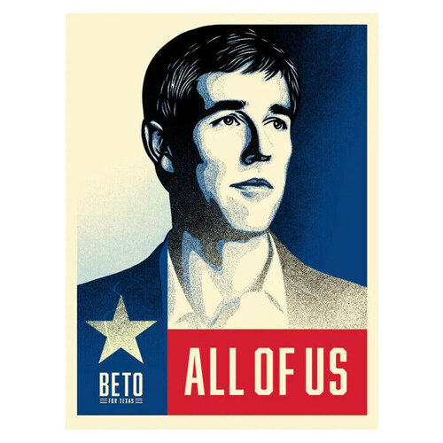 Shepard Fairey “Beto For All Of Us” Screen Print Political Street Art Obey Giant van Shepard Fairey, Afdruk te koop op Singulart