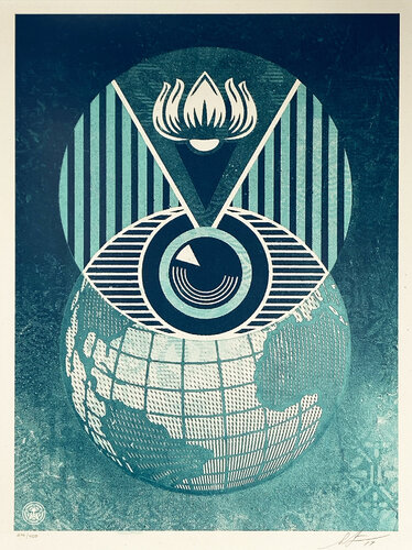 Flint Eye Alert Globe' van Shepard Fairey, Afdruk te koop op Singulart