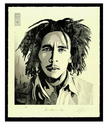 Bob Marley 40th Confrontation Signed & Numbered Letterpress OBEY Shepard Fairey van Shepard Fairey, Afdruk te koop op Singulart