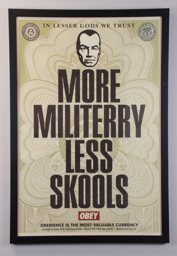 More Militerry Less Skools van Shepard Fairey, Afdruk te koop op Singulart