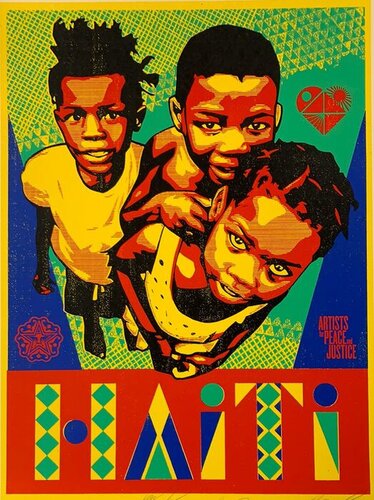 Relief for Haiti van Shepard Fairey, Afdruk te koop op Singulart