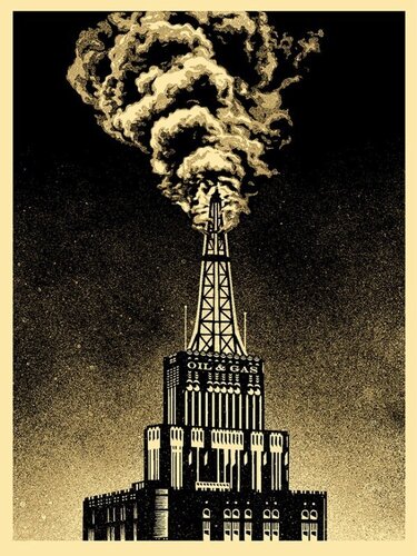 Oil And Gas Building van Shepard Fairey, Afdruk te koop op Singulart