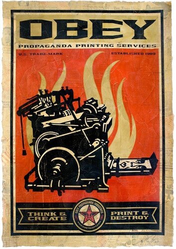 Print and Destroy HPM 6/10 van Shepard Fairey, Andere media te koop op Singulart