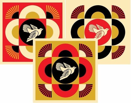 Peace Dove Geometric Set of 3 Prints van Shepard Fairey, Afdruk te koop op Singulart