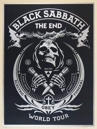 Black Sabbath, The End, Silver van Shepard Fairey, Afdruk te koop op Singulart
