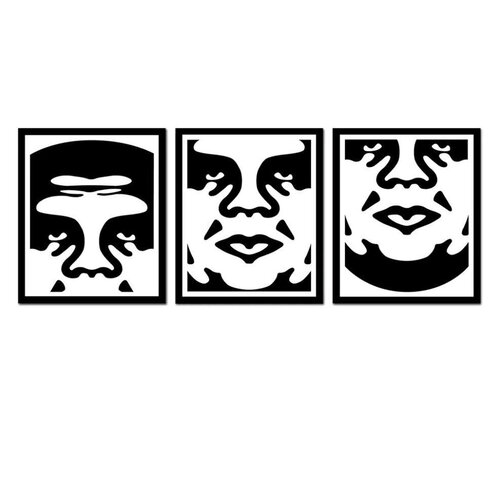 Shepard Fairey 3 Print Set (Triptych) Andre The Giant 3 Face Iconic Poster Signed Street Art van Shepard Fairey, Afdruk te koop op Singulart