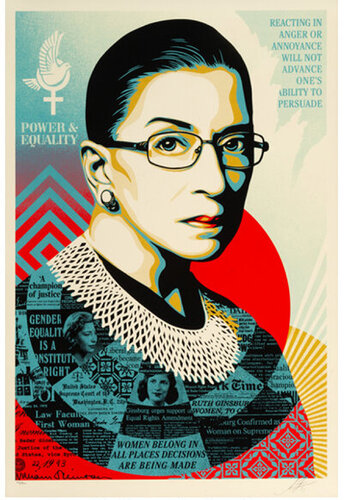 A CHAMPION OF JUSTICE (Ruth Bader Ginsburg) van Shepard Fairey, Afdruk te koop op Singulart