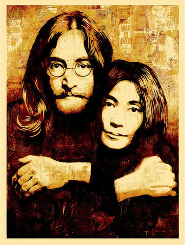 John & Yoko Canvas Print van Shepard Fairey, Afdruk te koop op Singulart