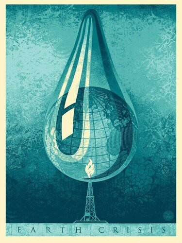 Shepard Fairey "Earth Crisis Drop" Silkscreen Print Contemporary Street Art Obey van Shepard Fairey, Afdruk te koop op Singulart